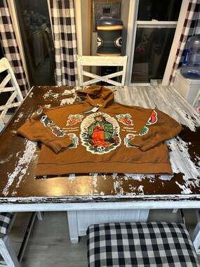 Oldwest Supply Saint Patch Hoodie Tobacco Size XL